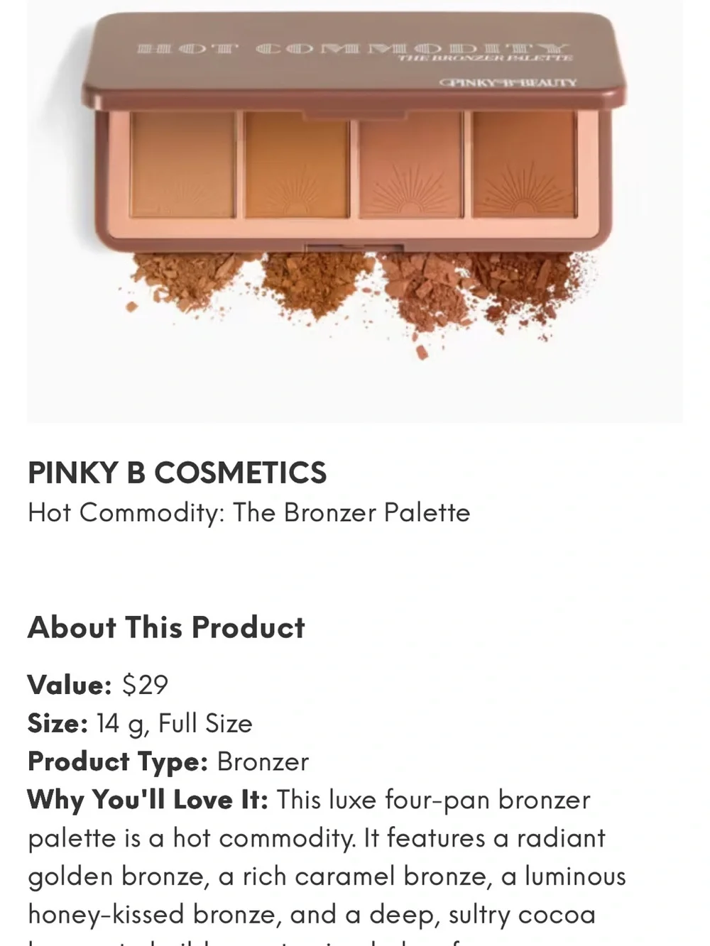 Pinky B Cosmetics - Neutral Bronzer Palette